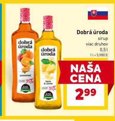 Dobrá úroda sirup 0,5l
