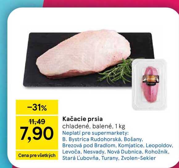 Kačacie prsia chladené, balené, 1 kg