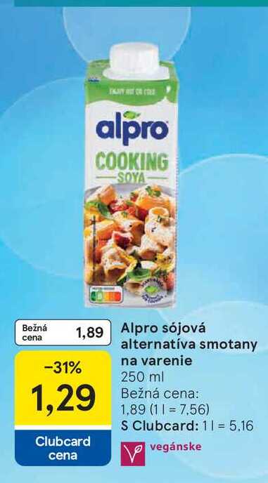 Alpro sójová alternatíva smotany na varenie 250 ml