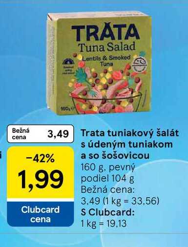 Trata tuniakový šalát s údeným tuniakom a so šošovicou 160 g