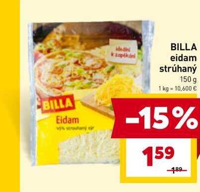 BILLA eidam strúhaný 150 g