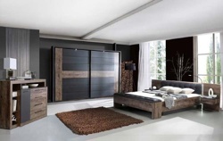 Spálňový program BELLEVUE - Posteľ s nočnými stolíkmi