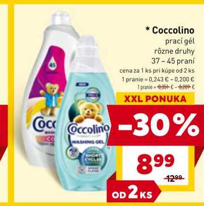 Coccolino prací gél rôzne druhy 37-45 praní 
