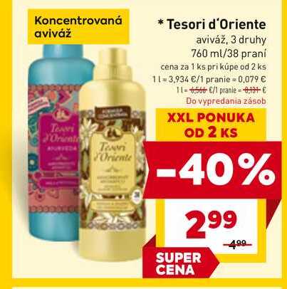 Tesori d'Oriente aviváž, 3 druhy 760 ml/38 praní 