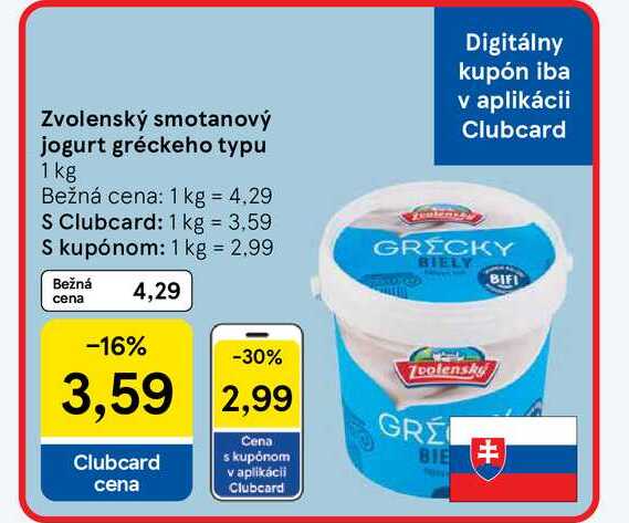 Zvolenský smotanový jogurt gréckeho typu 1 kg