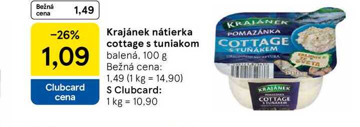 Krajánek nátierka cottage s tuniakom 100g