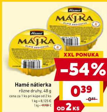 Hamé nátierka rôzne druhy, 48 g