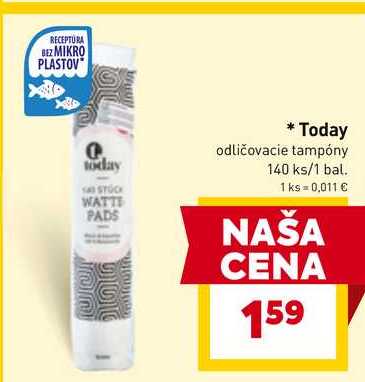 Today odličovacie tampóny 140 ks/1 bal. 