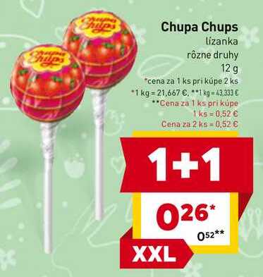 Chupa Chups Lízanka rôzne druhy 12 g 