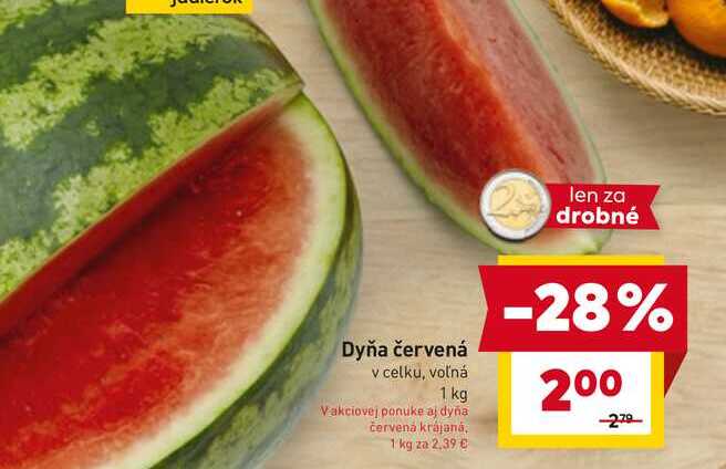 Dyňa červená v celku, voľná 1 kg 