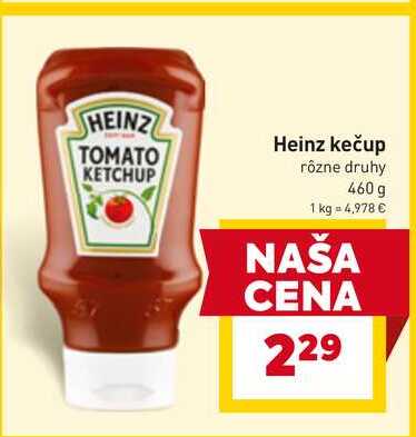 Heinz kečup rôzne druhy 460 g