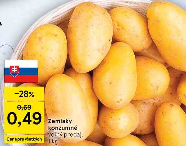 Zemiaky konzumné voľný predaj, 1 kg 