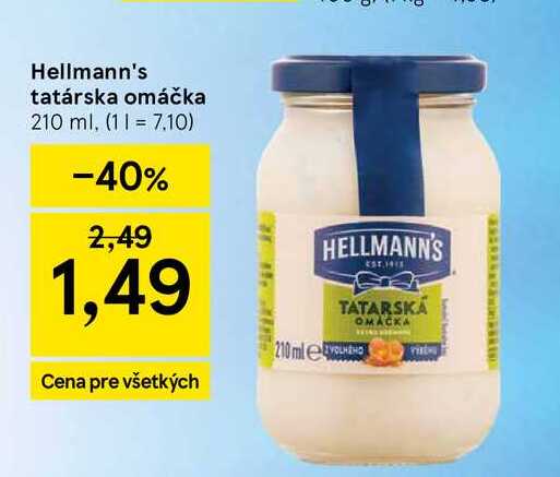 Hellmann's tatárska omáčka 210 ml