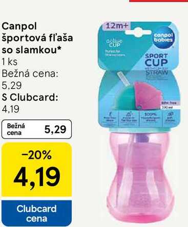 Canpol športová fľaša so slamkou 1 ks