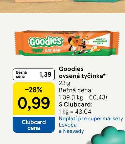 Goodies ovsená tyčinka 23 g 