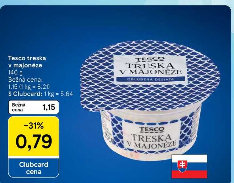 Tesco treska v majonéze 140 g
