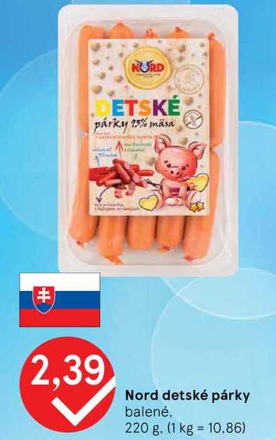 Nord detské párky balené 220 g