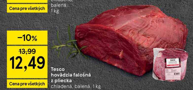 Tesco hovädzia falošná z pliecka chladená, balená 1 kg