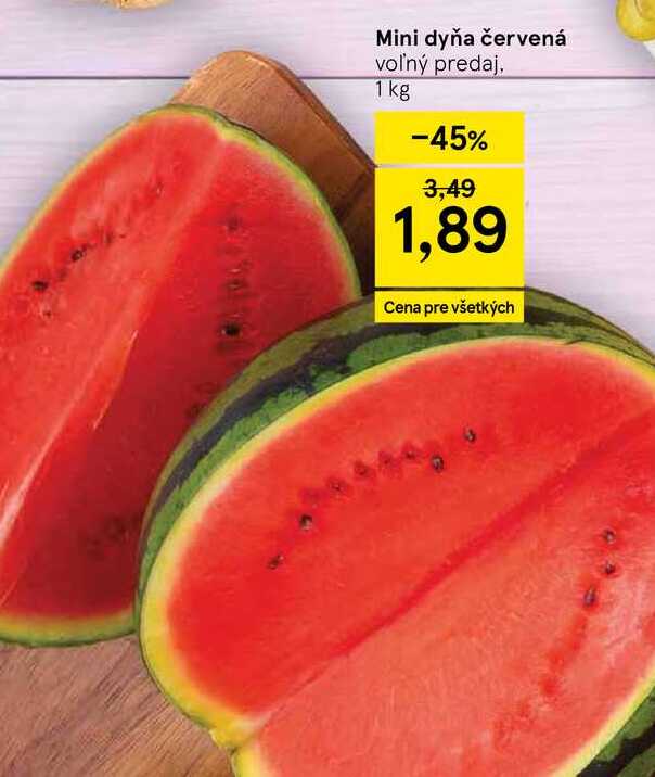 Mini dyňa červená voľný predaj, 1 kg 