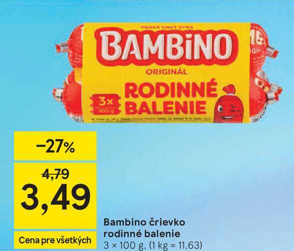 Bambino črievko rodinné balenie 3 × 100g