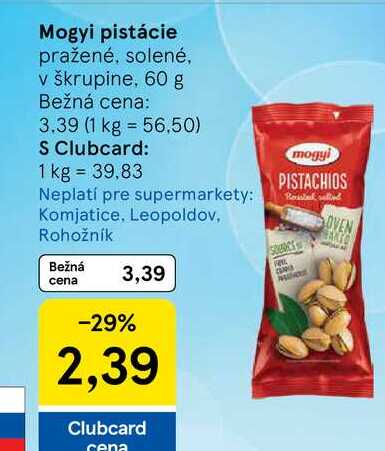 Mogyi pistácie pražené, solené, v škrupine, 60 g