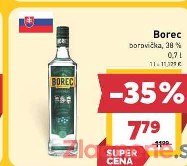 Borec borovička, 38 % 0,7l