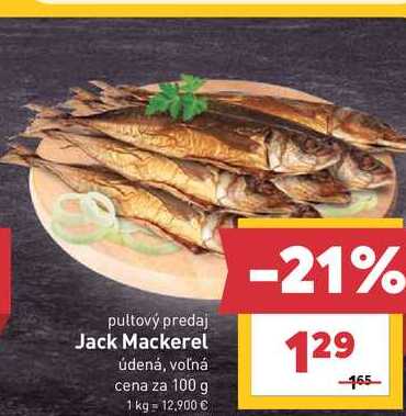 Jack Mackerel údená, voľná cena za 100 g