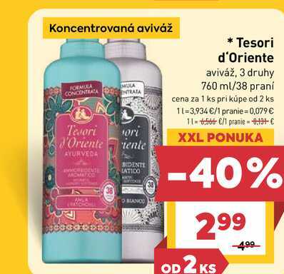 Tesori d'Oriente aviváž, 3 druhy 760 ml/38 praní 