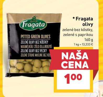 Fragata olivy zelené bez kôstky, zelené s paprikou 160 g