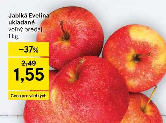 Jablká Evelina ukladané voľný predaj, 1 kg 
