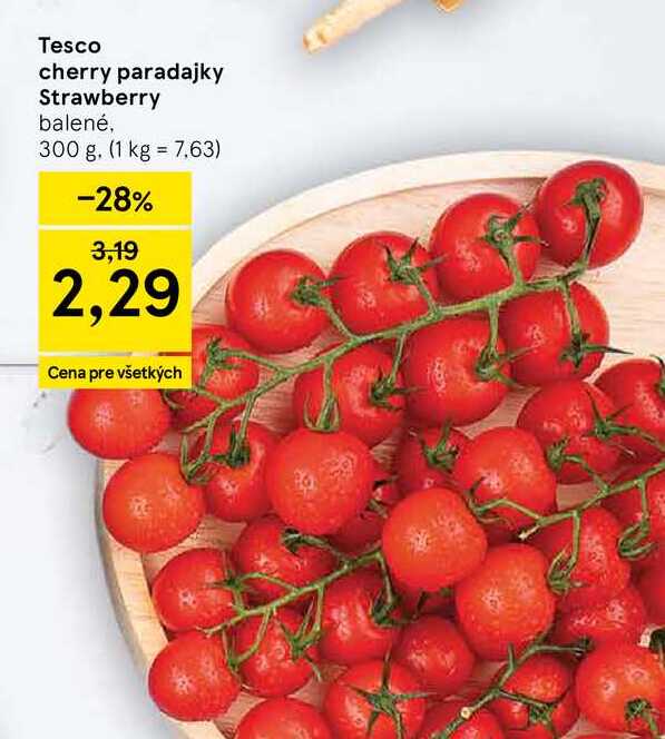 Tesco cherry paradajky Strawberry balené, 300 g