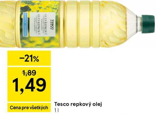Tesco repkový olej 1l