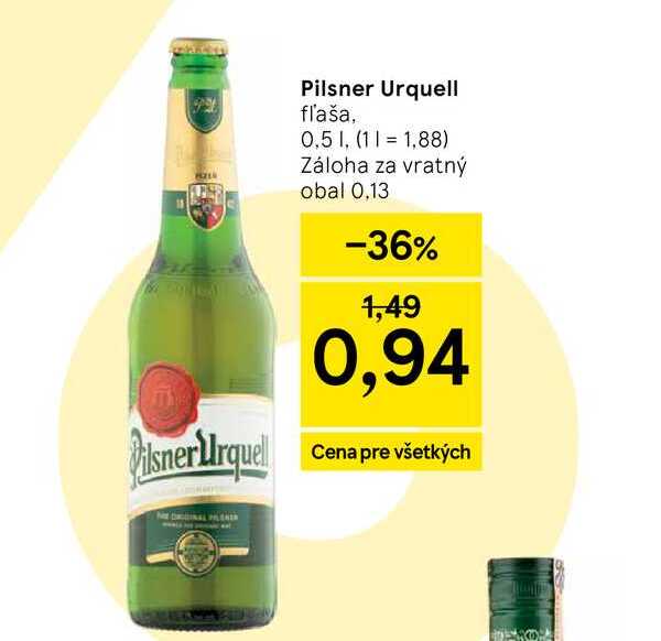 Pilsner Urquell fľaša, 0.5l