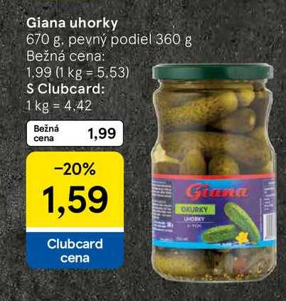 Giana uhorky 670 g, pevný podiel 360 g