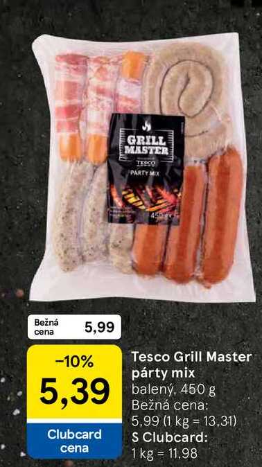 Tesco Grill Master párty mix balený, 450 g 