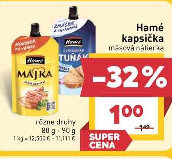 Hamé kapsička mäsová nátierka 80-90g