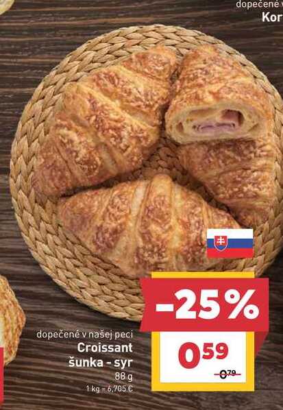 Croissant šunka - syr 88 g 