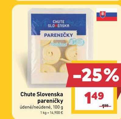 Chute Slovenska pareničky údené/neúdené, 100 g 