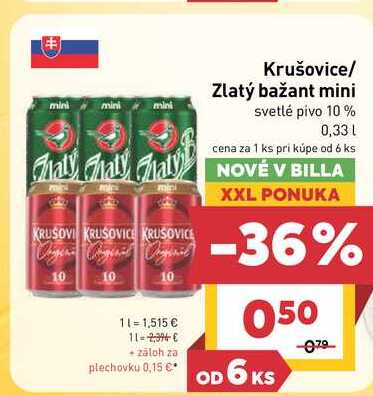 Zlatý bažant mini svetlé pivo 10% 0,33 l v akcii
