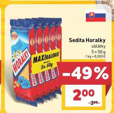 Sedita Horalky oblátky 5 x 50 g 