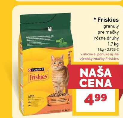Friskies granuly pre mačky rôzne druhy 1,7 kg 