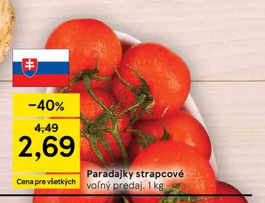 Paradajky strapcové 1 kg