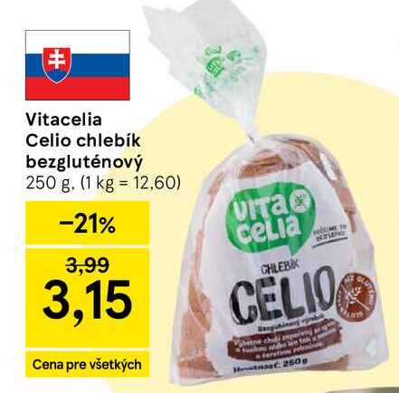Vitacelia Celio chlebík bezgluténový 250 g