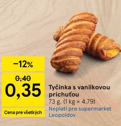 Tyčinka s vanilkovou príchuťou 73 g