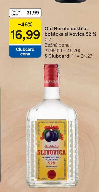 Old Herold destilát bošácka slivovica 52 % 0,7l