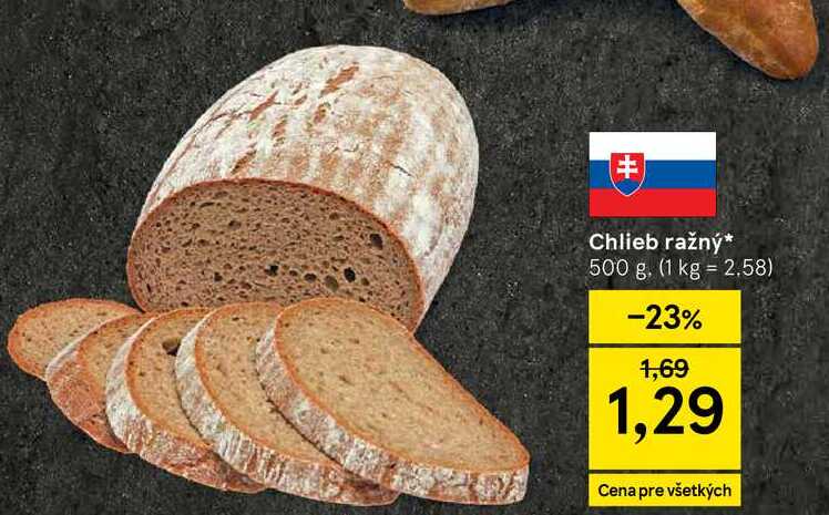 Chlieb ražný 500 g v akcii