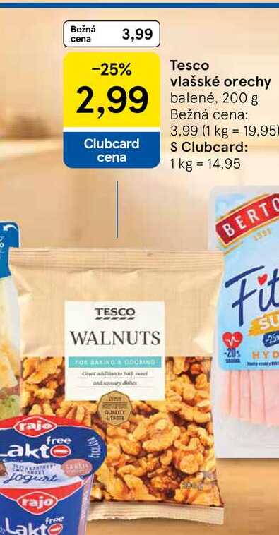 Tesco vlašské orechy balené, 200 g 