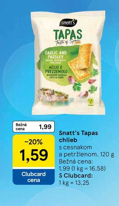Snatt's Tapas chlieb s cesnakom a petržlenom 120 g 