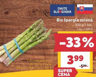 Bio špargľa zelená 500 g/1 bal.