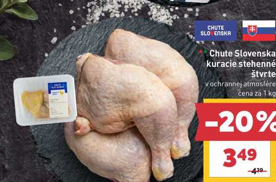 Chute Slovenska kuracie stehenné štvrte v ochrannej atmosfére cena za 1 kg 